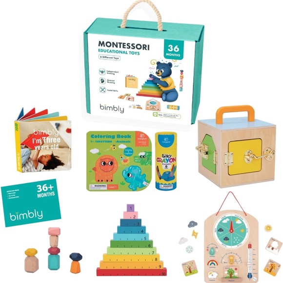 EarlyLearningToyBundle6in1 Box EducationalMontessoriPlaySetWooden Toddler🧒🏻Toy - Picture 1 of 10